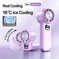 Ventilateur portable à refroidissement semi-conducteur, rechargeable 10H, 5 vitesses, écran LED, pour extérieur, voyage, sport, maquillage, camping