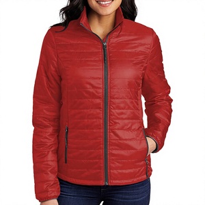 Chaqueta Deportiva de Invierno para Mujer, Estilo Bomber, Acolchada, con Cuello Alto y Logotipo Frontal, Cálida, Resistente al Viento, de Alta Calidad - Product Image 1