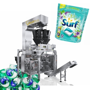 Macchina Automatica <span class=keywords><strong>per</strong></span> il Confezionamento Lineare di Capsule di Detersivo in Doypack, con Funzione di Conteggio, Riempimento e Sigillatura, <span class=keywords><strong>per</strong></span> Sacchetti Preformati con Soffietto Verticale - Product Image 1