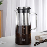 Carafe à café et thé en verre borosilicate pour infusion à froid avec filtre 1L / 1.4L