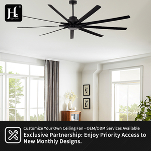 Ventilador de techo industrial moderno de alta calidad, silencioso, con motor de corriente continua, de 76 pulgadas, equipado con luces y control remoto. - Product Image 5