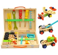 Multifunción DIY caja de madera niños hecha a mano la montado herramienta Juguetes