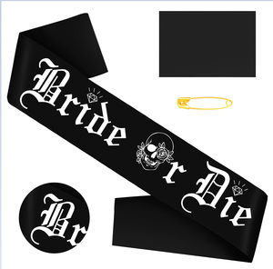 Fascia Nera in Raso 'Bride or Die' fino alla <span class=keywords><strong>Morte</strong></span>, Divertente Fascia per Addio al Nubilato, Fascia 'Bride to Be' per Festa Prematrimoniale - Product Image 1