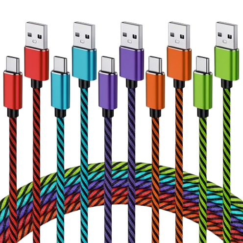 High Quality 10FT Nylon Braided USB Type-C Cable with 3A Fast Charging for for S24/S23/S22 & Moto G7/G8