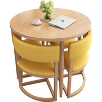 Nouveaux ensembles de meubles de restaurant, tables rondes et chaises en bois massif et marbre coloré pour café et restaurant