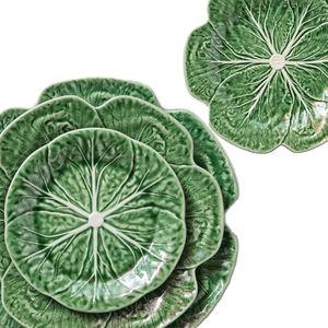Offre Spéciale assiettes à dîner en céramique <span class=keywords><strong>de</strong></span> <span class=keywords><strong>feuille</strong></span> <span class=keywords><strong>de</strong></span> chou vert peint à la main rétro français - Product Image 2