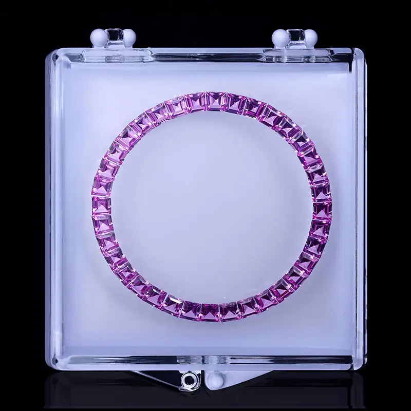Relógios peças de relógio marca atacado, rosa safira natural 40mm relógio bisel