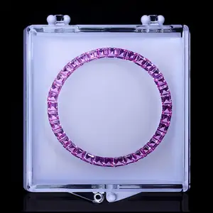 批发价格品牌手表配件粉色天然蓝宝石40毫米手表表圈