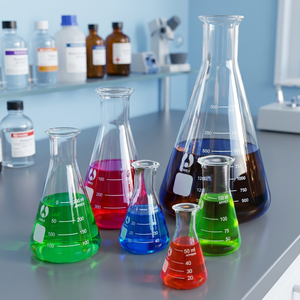 ขวดแก้วทรงกรวย (Erlenmeyer) ขนาด 1000 มล. ทำจากแก้วบอโรซิลิเกต แพ็ค 6 ชิ้น สำหรับอุปกรณ์เคมีในห้องปฏิบัติการ - Product Image 1