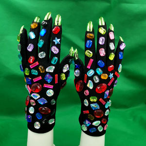 Gants de fête avec strass pour femmes, gants élégante à la mode, 2022 - Product Image 6