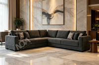 Ensemble de canapé modulaire en forme de L moderne, canapé d'angle en tissu pour le salon