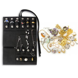 Bijoux en daim rouleau sac collier anneau boucle d'oreille pochette personnalisée en gros - Product Image 3