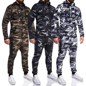High Quality <b>Camouflage</b> Jogging Sweat Track Suits for Men Zip-Up Hood Jacket and Active Bottoms Men's Sport Jogger <b>Tracksuit</b> - Product Image 6
