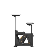 Vélo d'exercice vertical dynamique avec tablette, vélo à pédales pliable à résistance magnétique, machine de cyclisme d'intérieur multifonctionnelle pour la maison