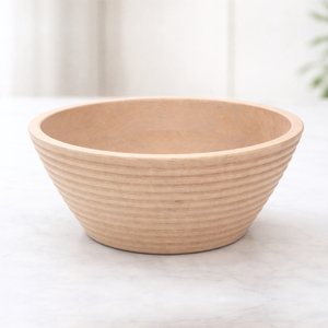 Bol de service en bois naturel fait main, design côtelé, pour salade et fruits, centre de table décoratif pour cuisine et salle à manger, décoration intérieure - Product Image 2