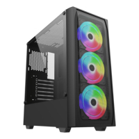 Terlaris kaca Tempered panel samping RGB Gabinete casing komputer game menara casing