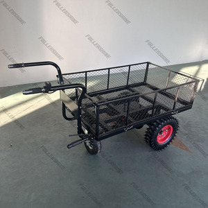 Chariots de jardin robustes à batterie avec côtés en maille d'acier amovibles <span class=keywords><strong>Chariot</strong></span> de jardin en acier à plat électrique - Product Image 3