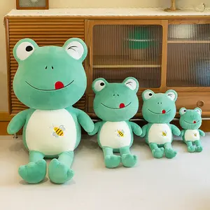 Muñecos de rana bonitos, juguete de peluche de rana Kawaii suave, peluche de animal suave para dormir para regalos de moda