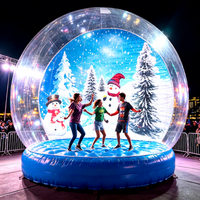 Boule de neige gonflable LED personnalisée pour extérieur, décorations de Noël avec insert photo, pour fêtes et événements