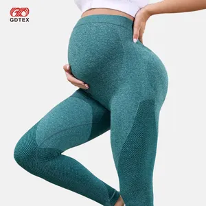 GDTEX leggings personalizadas sem costura para treino de maternidade, calcinhas respiráveis para a barriga, para ioga e gravidez, leggings para maternidade