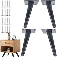 Möbelbeine aus Schwarzem Metall im Mid-Century-Stil, Ersatzbeine für Stühle, Sofas, Schränke, Tische und DIY-Projekte