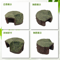 Tangki Ikan Akuarium, Simulasi Kura-kura Reptil Batu Resin Gua Tersembunyi Kayu Tumpuk Platform Kura-kura