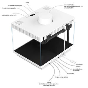 リラクゼーションラインDC5v/2Aデスクトップガラス水族館スクエア水槽4w RGB LEDライトと酸素ポンプ付き - Product Image 4