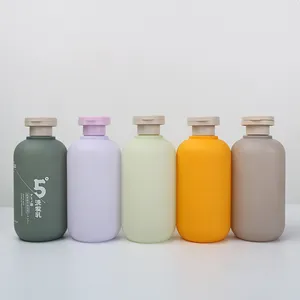 Warna Kustom 200Ml 300Ml 500Ml Botol Plastik Bahan Pe Botol Kondisioner Sampo Matte dengan Penutup Mewah