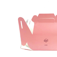 Boîtes à gâteaux personnalisées en papier rose recyclable et alimentaire, avec finition mate/brillante, pelliculage UV et gaufrage, 10 pouces, pour anniversaire