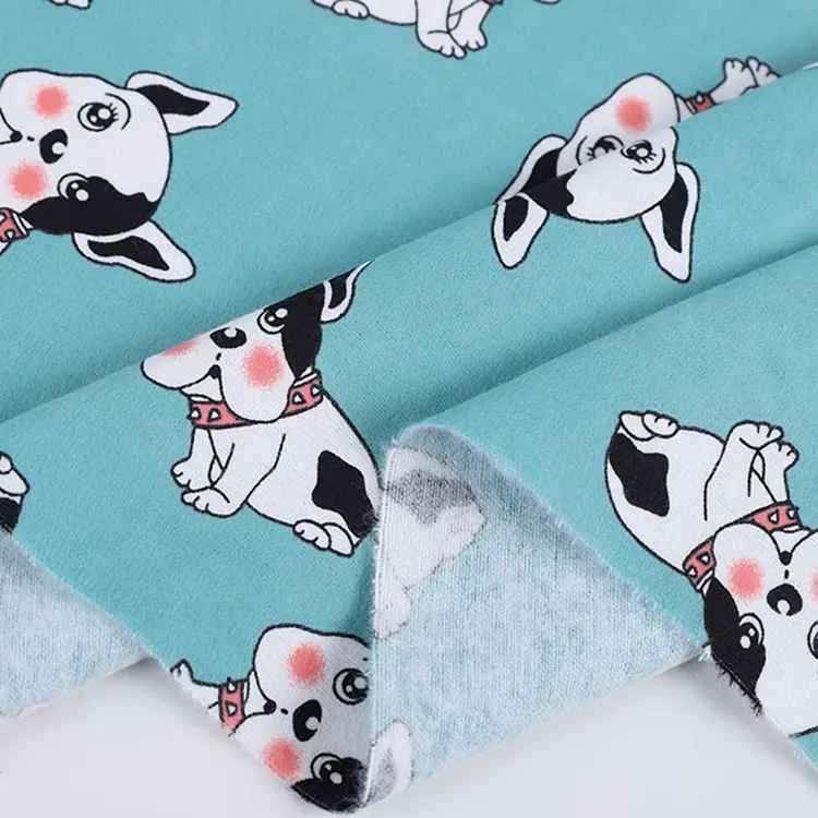 cute cartoon printed 100 cotton flannel baby fabric for kids garment