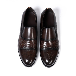 Zapatos de cuero casuales de lujo para hombre, para bodas, negocios, oficina, banquetes, con cordones. - Product Image 5