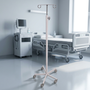 Support de perfusion IV médical en acier inoxydable réglable pour hôpital, support mobile pour bouteille de liquide IV avec roues, hauteur réglable - Product Image 2
