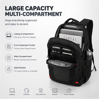 Sac à dos d'affaires noir personnalisé pour ordinateur portable, imperméable, pour voyage et travail, grande capacité, multi-poches, OEM ODM