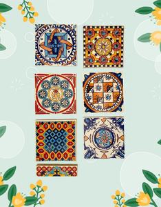 Mosaico de Cerámica de Porcelana con Patrón de Estilo Nacional, Hecho a Mano, en Diferentes Colores y Formas, para Decoración del Hogar, Mosaico Cuadrado Bien Diseñado - Product Image 3