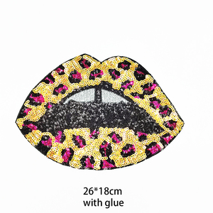 Tùy Chỉnh báo in miệng thiết kế sequin thêu môi sắt trên các bản vá lỗi thêu vá cho quần áo - Product Image 5