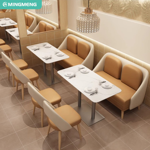 Vente en gros d'ensembles de meubles de restaurant moderne canapé de banquette pour café restauration rapide ensemble de tables à <span class=keywords><strong>manger</strong></span> et de chaises en métal - Product Image 2