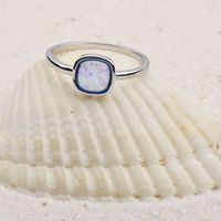 Bague carrée exquise et porte-bonheur, bague décorative |   Bague carrée et ronde |   Bijoux minimalistes pour femmes, à porter au quotidien