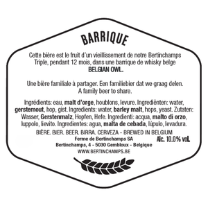 Cerveza Barrique Bélgica Bertinchamps Edición Limitada 50 Cl X 12 10%vol Cervecería Local Auténtica Botella Ligera Etiqueta OEM Alta Calidad - Product Image 6