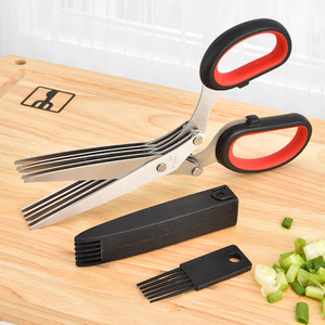 Herb Scissors 5 Layer Stainless Steel Multi Functional <b>Kitchen</b> <b>Shears</b> For Cutting Vegetables And Herbs Home Use - Product Image 2