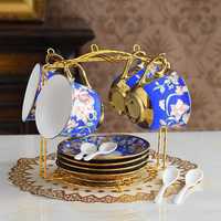 Service à thé et café en porcelaine au design doré de luxe théière en céramique écologique avec support fonction pliante