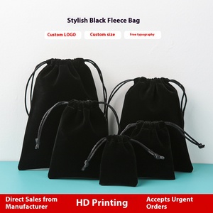 Bán Buôn Dây Kéo Màu Đen Túi Nhung <span class=keywords><strong>Pouch</strong></span> Đối Với Trang Sức Tùy Chỉnh Dây Kéo Nhung Đồ Trang Sức Bao Bì <span class=keywords><strong>Pouch</strong></span> Với Logo - Product Image 2