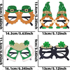 St. Patrick's Irish Festival Nouvelle Version Non-Tissé Vert Paillettes Trèfle Lunettes Cadres quantité minimale <span class=keywords><strong>de</strong></span> commande 100pcs - Product Image 4