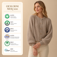 Pull en tricot personnalisé style preppy pour femme, col rond, laine et viscose