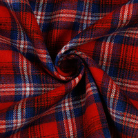 Tissus teints de robe de chemise de flanelle de 100% coton à carreaux pour les uniformes scolaires vérifier les matériaux fil personnalisé durable tissé 150gsm