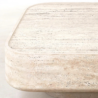 Table basse rectangulaire en travertin Cammy Stone, style Wabi-Sabi, moderne et simple, pour salon, maison, minimaliste, luxe léger
