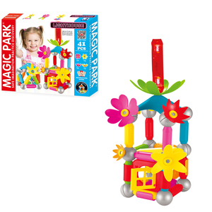 41 educativos de aprendizaje temprano de <span class=keywords><strong>la</strong></span> flor diy <span class=keywords><strong>bloques</strong></span> de construcción magnética palos y bolas - Product Image 1