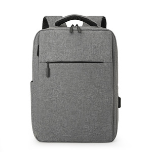 <b>Laptop</b> <b>Backpack</b> 14 Inches Business Travel Gray Black Solid Color Polyester Lining Neutral Gender - Product Image 3