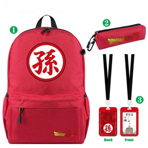 9 estilos Anime Mochilas escolares Dragon <span class=keywords><strong>DBZ</strong></span> <span class=keywords><strong>Mochila</strong></span> de nailon + Tarjetero + Bolsa de lápices (juego) - Product Image 1