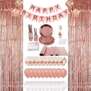 Fournitures de fête d'anniversaire, ventilateur suspendu, <span class=keywords><strong>guirlande</strong></span> de ballons, or <span class=keywords><strong>Rose</strong></span>, ensemble de décoration de fête - Product Image 5