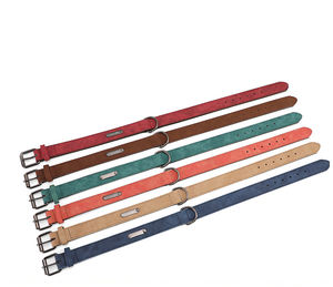 Accessoires pour animaux de compagnie, ensemble collier et laisse pour chien, métal, cuir, personnalisé avec photo et lettre, collier pour chien en cuir rouge rose - Product Image 2